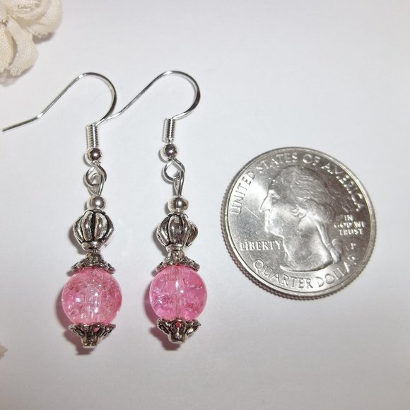 Pink Beaded Earrings Dangle & Drop Set NWT Jewelry Dangle Drop Accessory 5239 - Picture 2 of 8